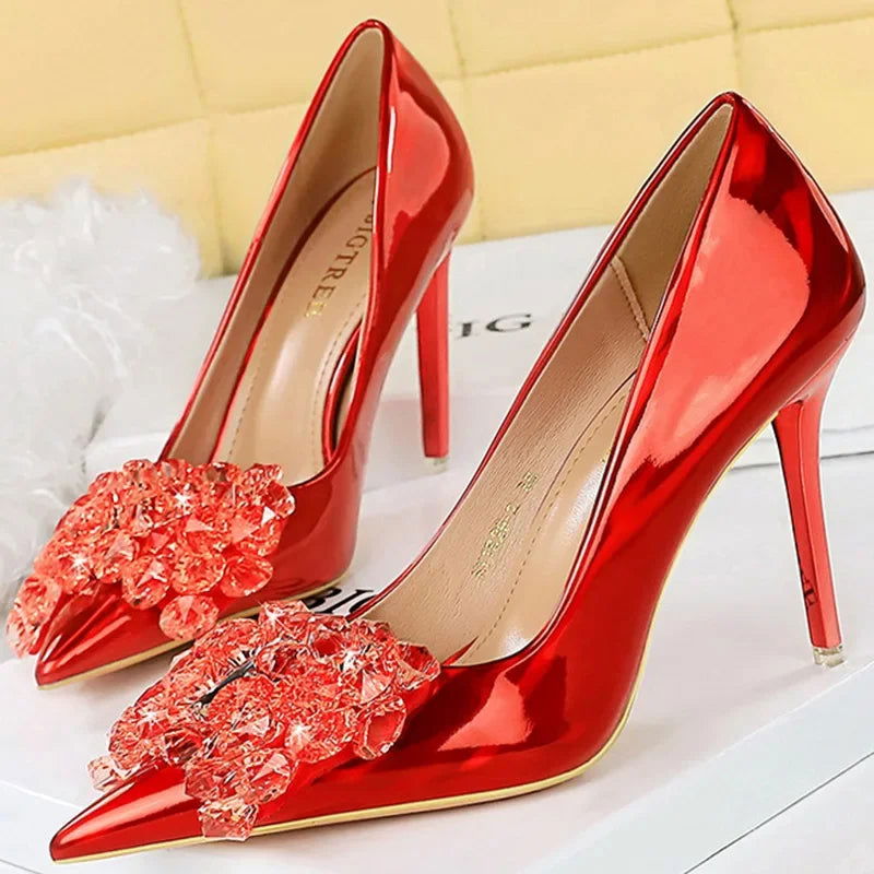 10.5cm High Heels Sexy Rhinestone Shoes - Graceland Home and Living - - #tag1#
