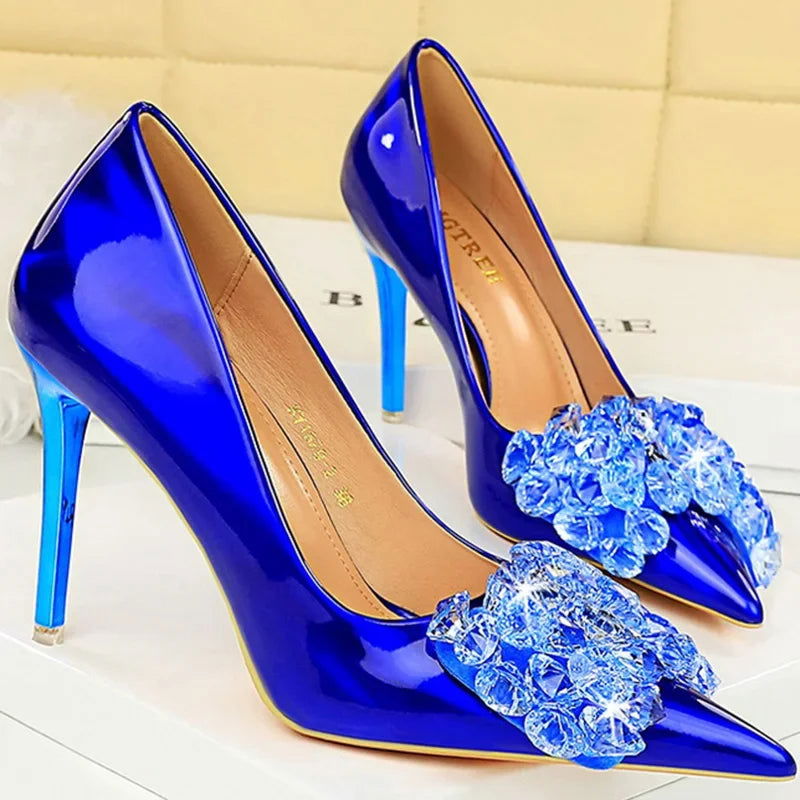 10.5cm High Heels Sexy Rhinestone Shoes - Graceland Home and Living - - #tag1#