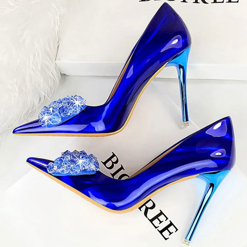 10.5cm High Heels Sexy Rhinestone Shoes - Graceland Home and Living - - #tag1#