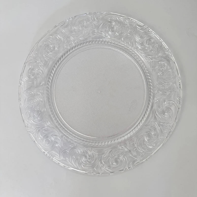 100 PCS Charger Plate Plastic Decorative Service Tray, 13inches - Graceland Home and Living - - #tag1#
