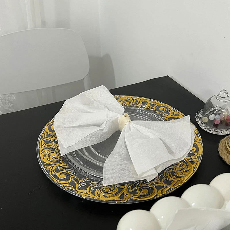 100 PCS Charger Plate Plastic Decorative Service Tray, 13inches - Graceland Home and Living - - #tag1#