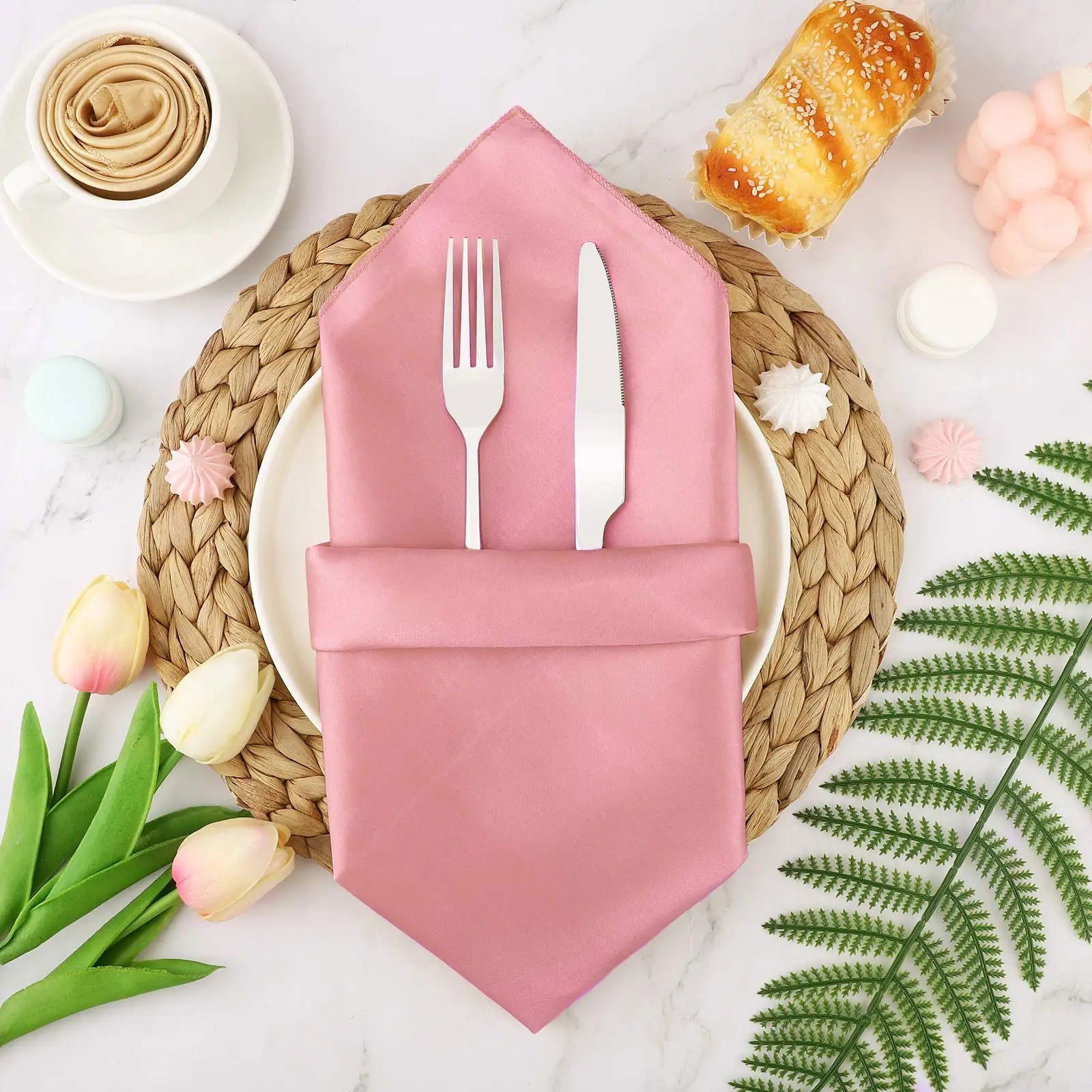 12PCS Satin Napkin 12x12Inches - Graceland Home and Living - - #tag1#