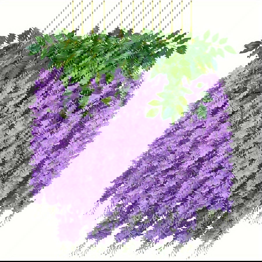12 Pack Artificial Wisteria Flower Garlands - Graceland Home and Living - - #tag1#