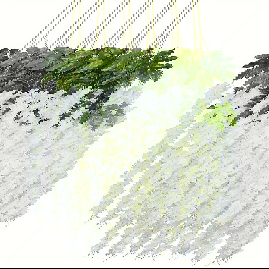 12 Pack Artificial Wisteria Flower Garlands - Graceland Home and Living - - #tag1#