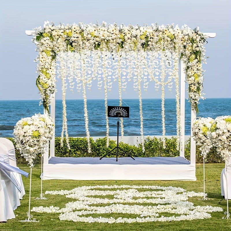 12 Pack Artificial Wisteria Flower Garlands - Graceland Home and Living - - #tag1#