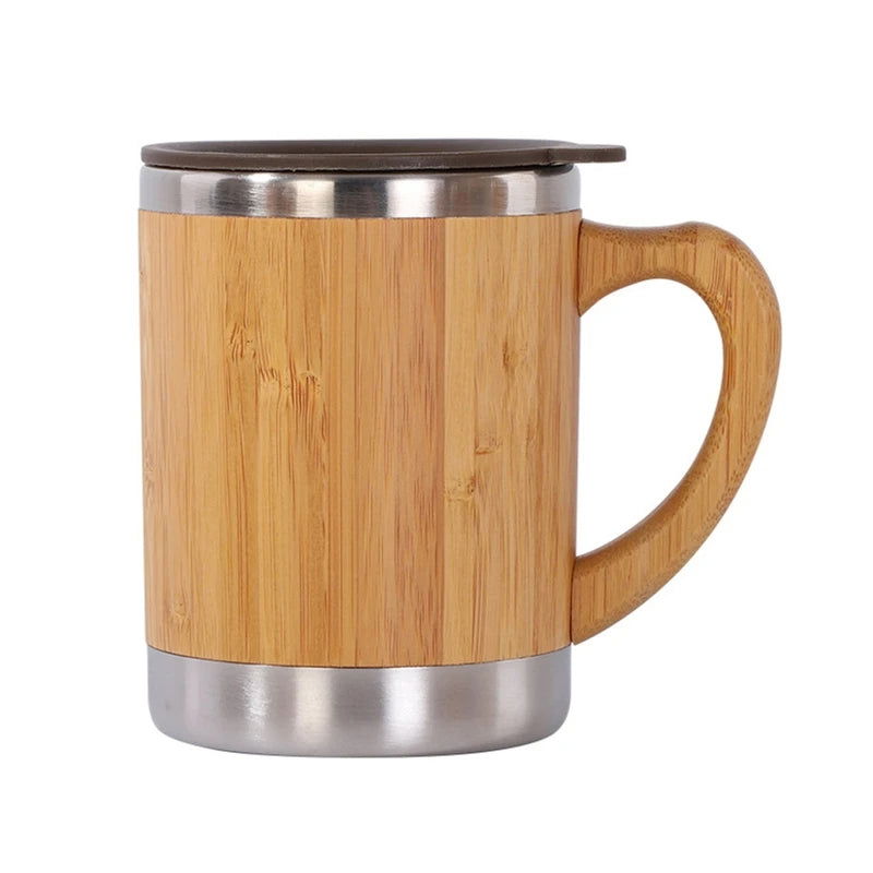 12oz/300ml Natural Bamboo Cup Stainless Steel Liner - Graceland Home and Living - - #tag1#