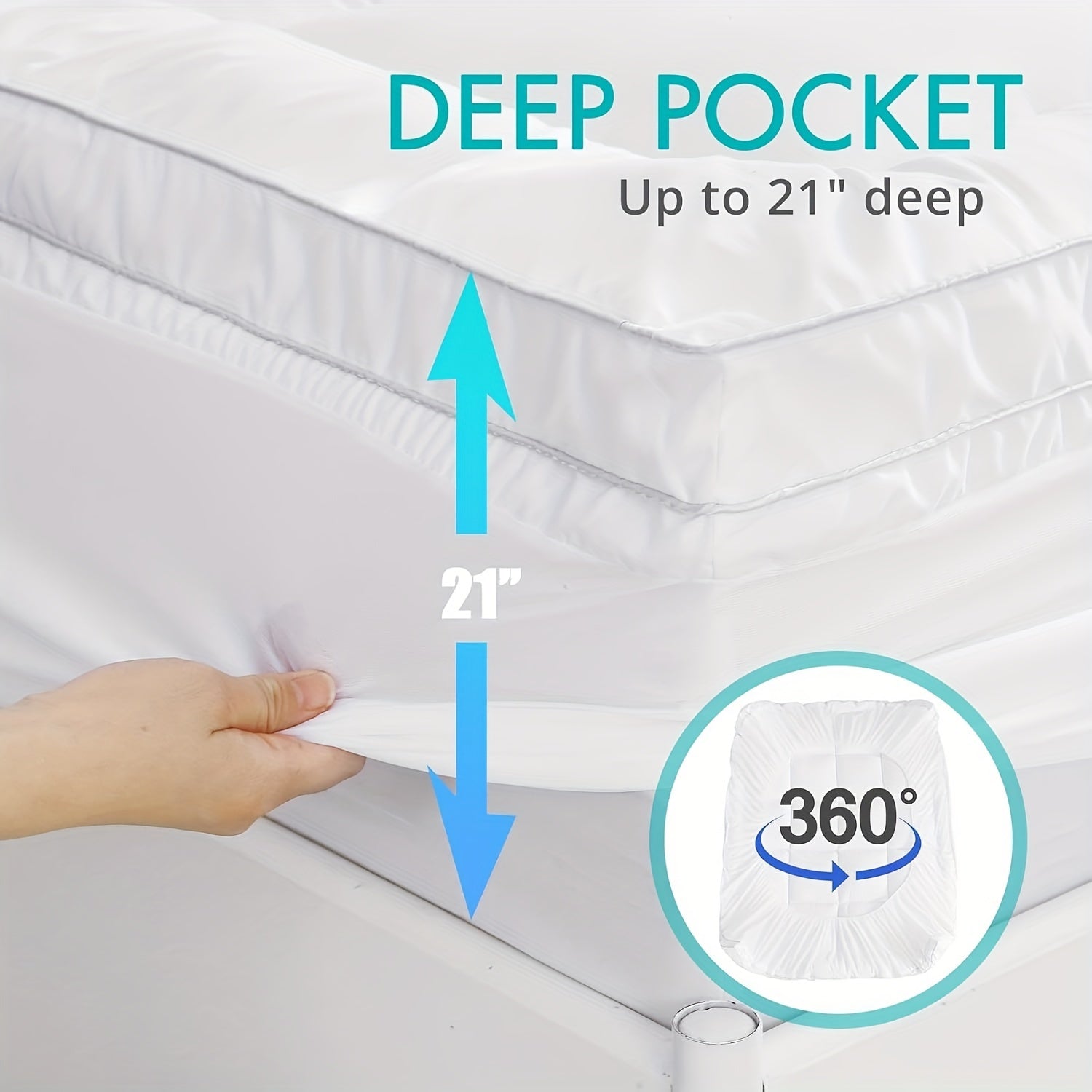 1 PACK Pillow Top Mattress Topper Soft Mattress Pad With 8"-21" Deep Pocket - Graceland Home and Living -