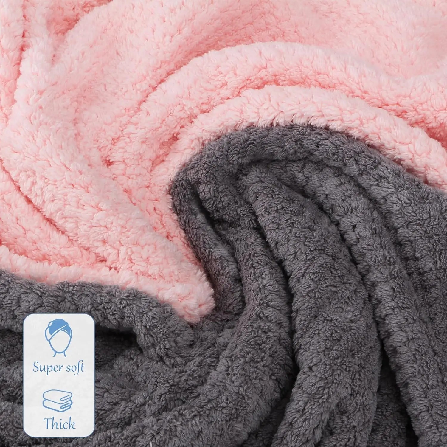 1pc Large Absorbent Hair Towel, Microfiber Soft Drying Towel - Graceland Home and Living - - #tag1#