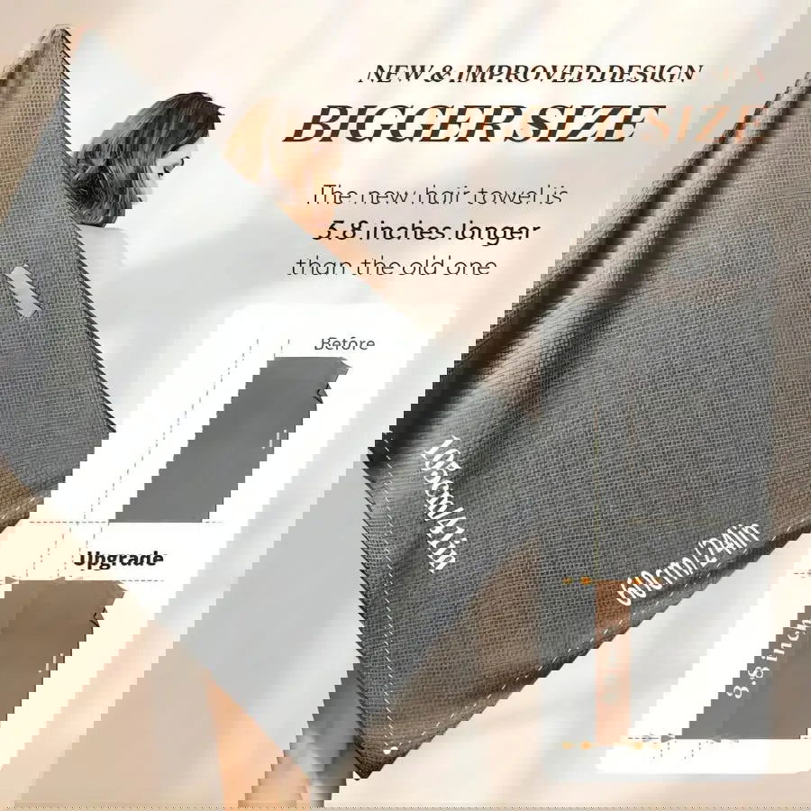 1pc Large Absorbent Hair Towel, Microfiber Soft Drying Towel - Graceland Home and Living - - #tag1#