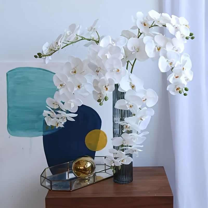 2-Pack Classic Style Artificial Orchid Swags, Decorative Silk Phalaenopsis Flowers - Graceland Home and Living - - #tag1#