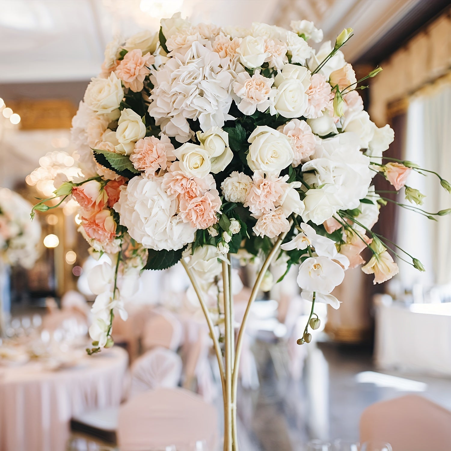 20pcs White Hydrangea Artificial Flowers with Stems - - Graceland Home and Living - - #tag1#