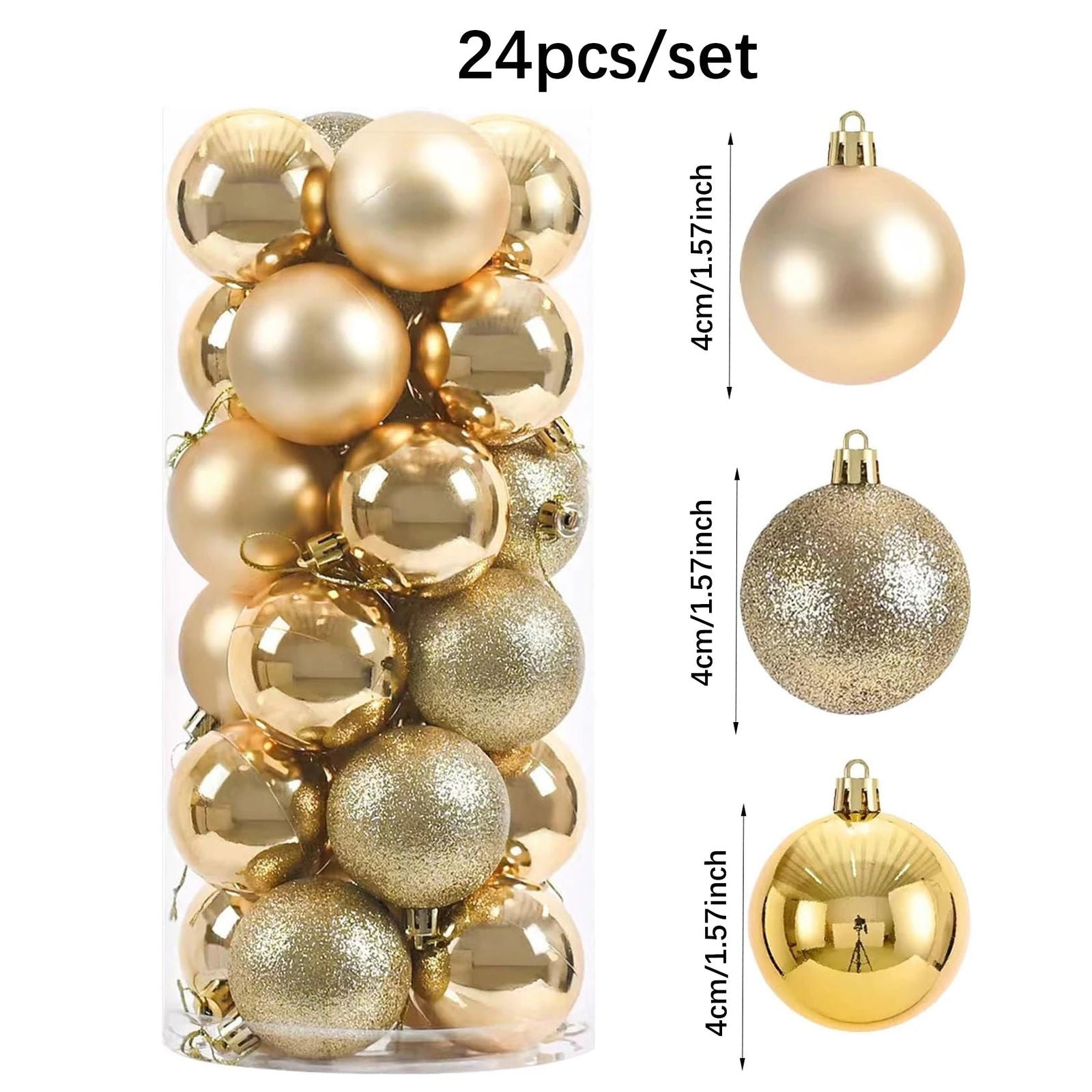 24pcs 4cm mini pink, gold, silver Christmas hanging ball - Graceland Home and Living - - #tag1#