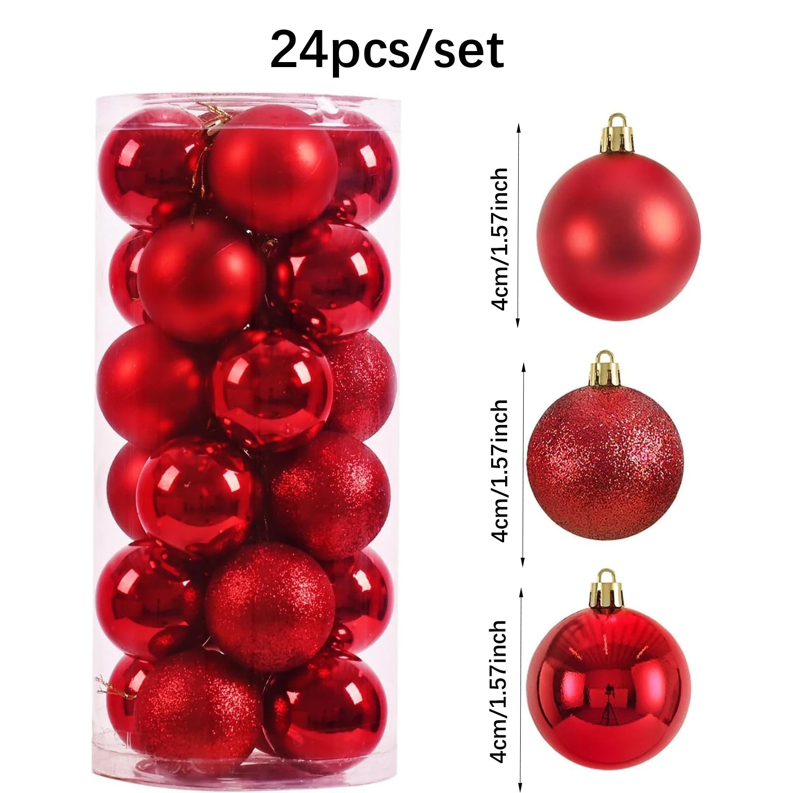 24pcs 4cm mini pink, gold, silver Christmas hanging ball - Graceland Home and Living - - #tag1#