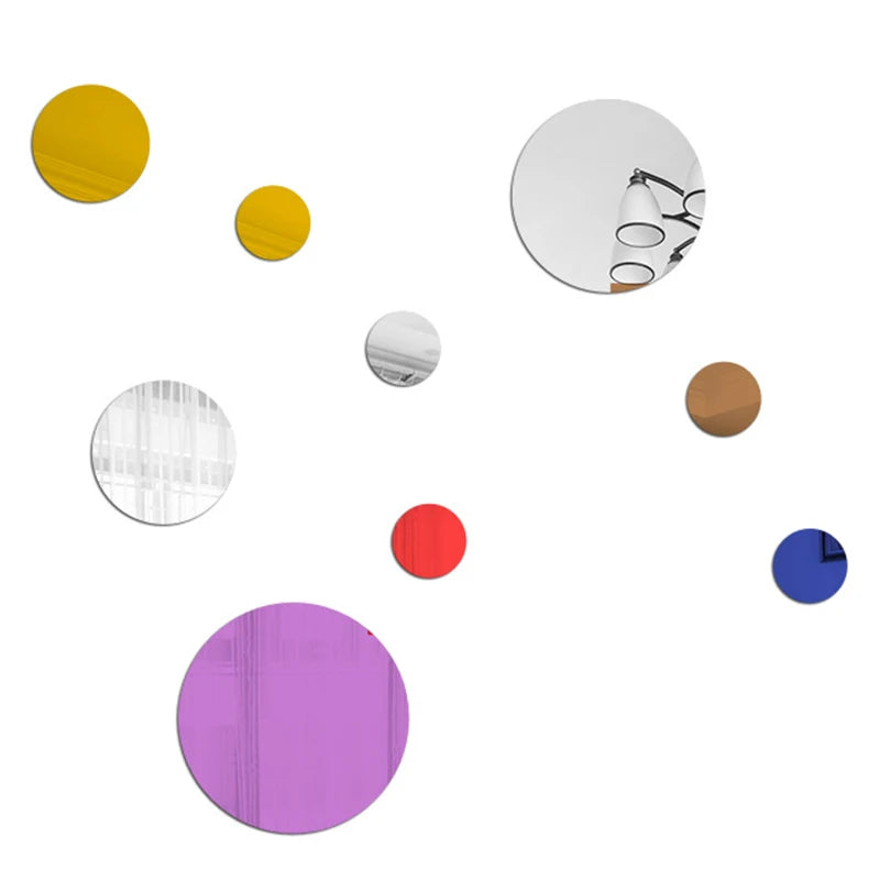 26 Pieces Mirror Wall Sticker Detachable Acrylic Decorative stickers - Graceland Home and Living - - #tag1#