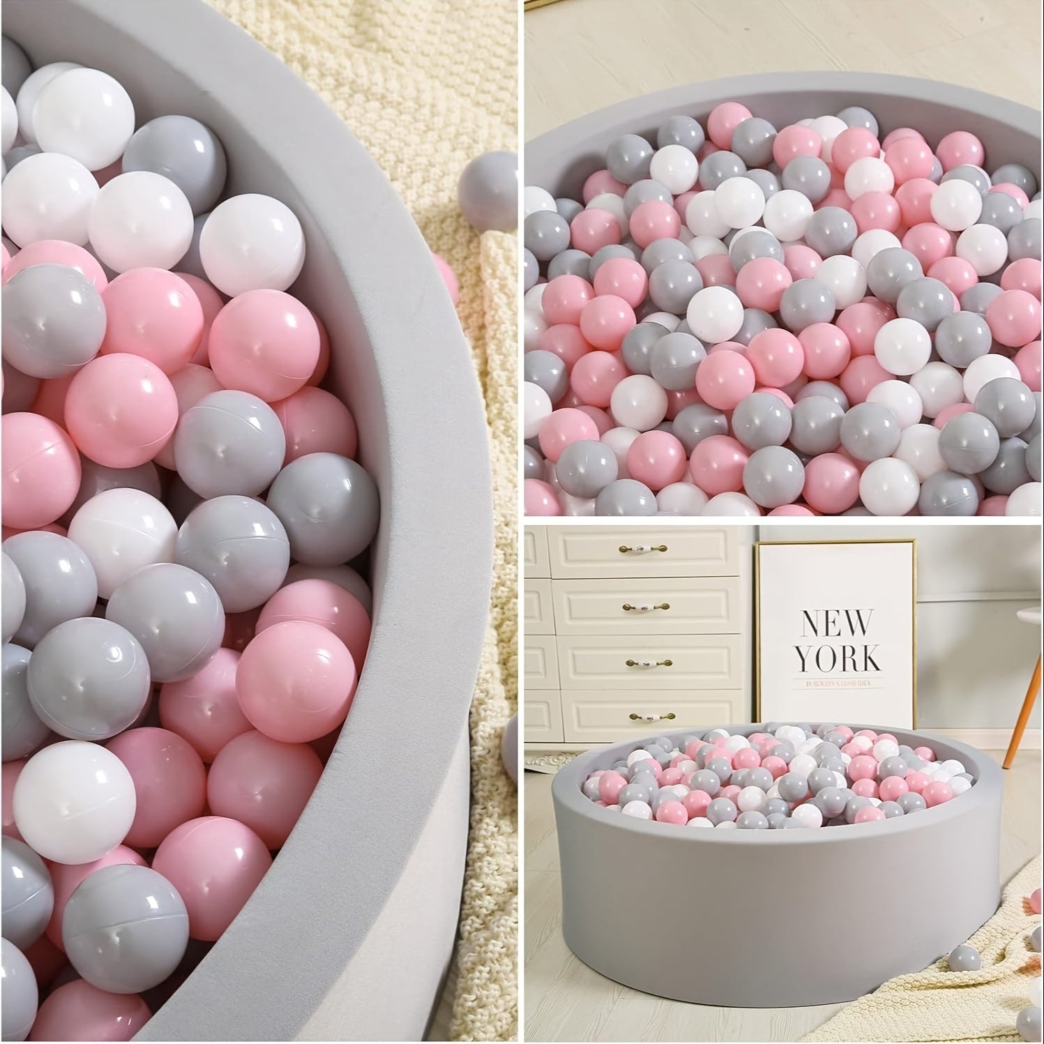 105pcs Soft Plastic Ball Pit Balls Youngsters Playtime and Youngsters Development, Ball Pit for Youngsters