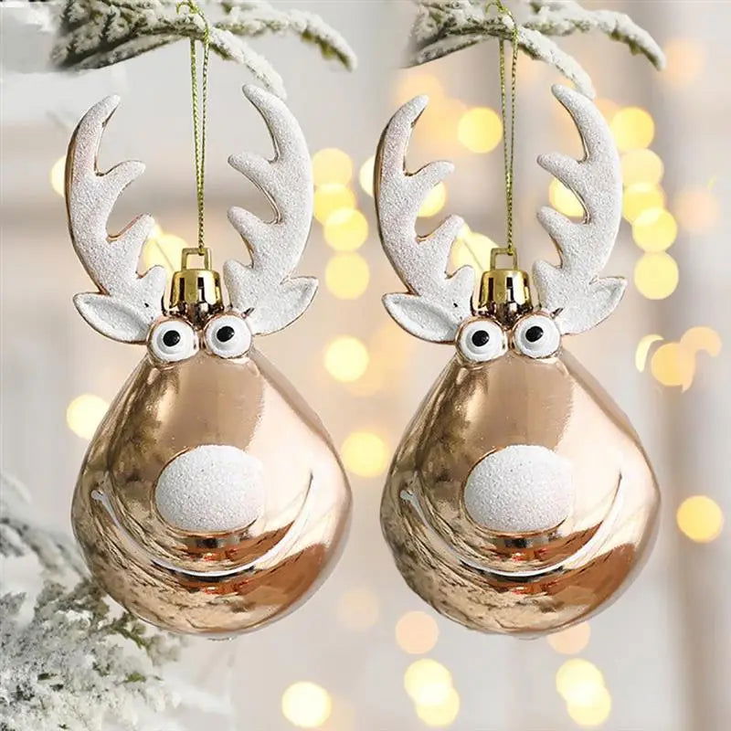 2pcs Elk Christmas Balls Ornaments Xmas - Graceland Home and Living - - #tag1#