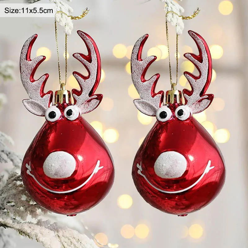 2pcs Elk Christmas Balls Ornaments Xmas - Graceland Home and Living - - #tag1#