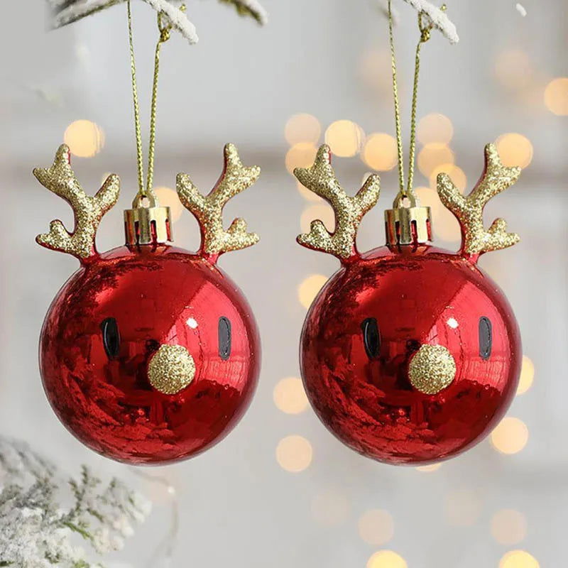 2pcs Elk Christmas Balls Ornaments Xmas - Graceland Home and Living - - #tag1#