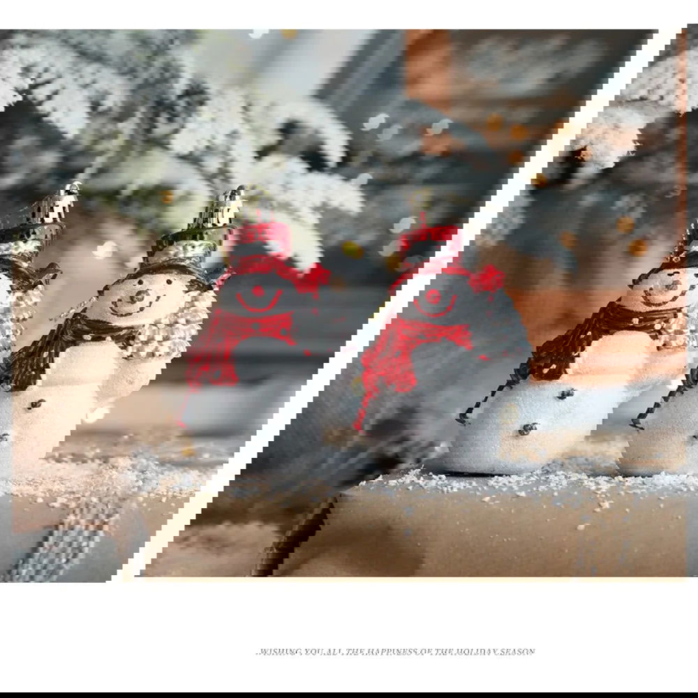 2pcs Snowman House Christmas Small Tree Pendant - Graceland Home and Living - - #tag1#