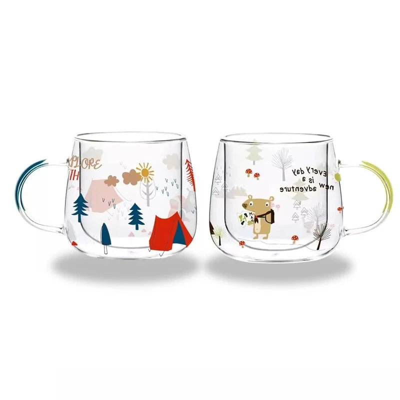 320ml Couple Double Wall Borosilicate Glass Cup - Graceland Home and Living - - #tag1#