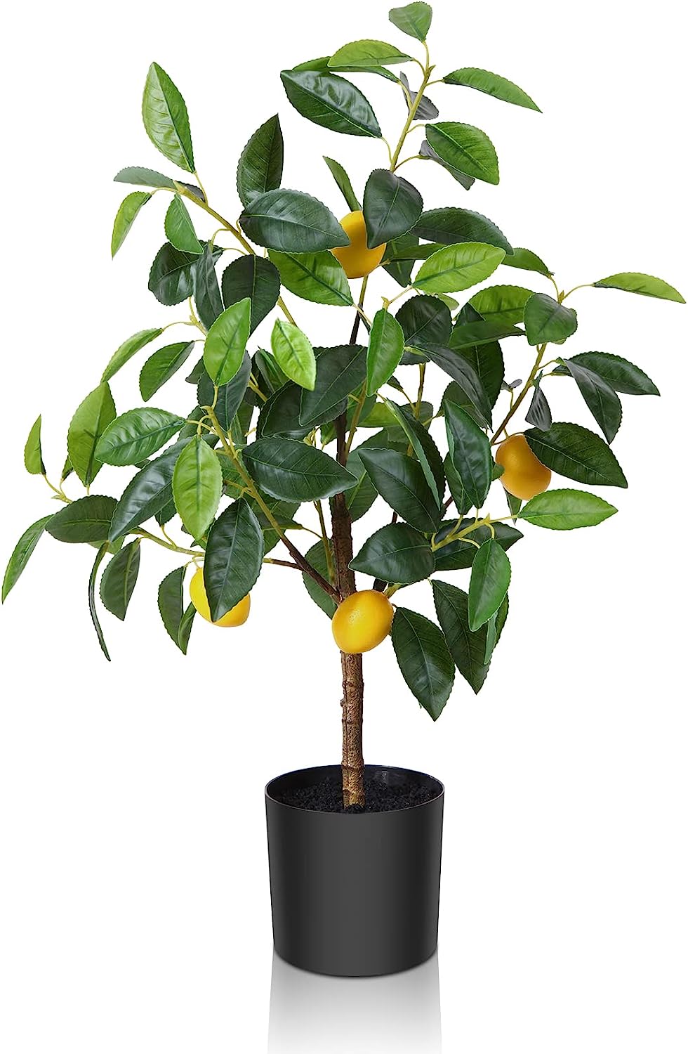 4FT Artificial Lemon Tree, with 396 Leaves and 9 Plastic Lemon Fruits - Graceland Home and Living - - #tag1#