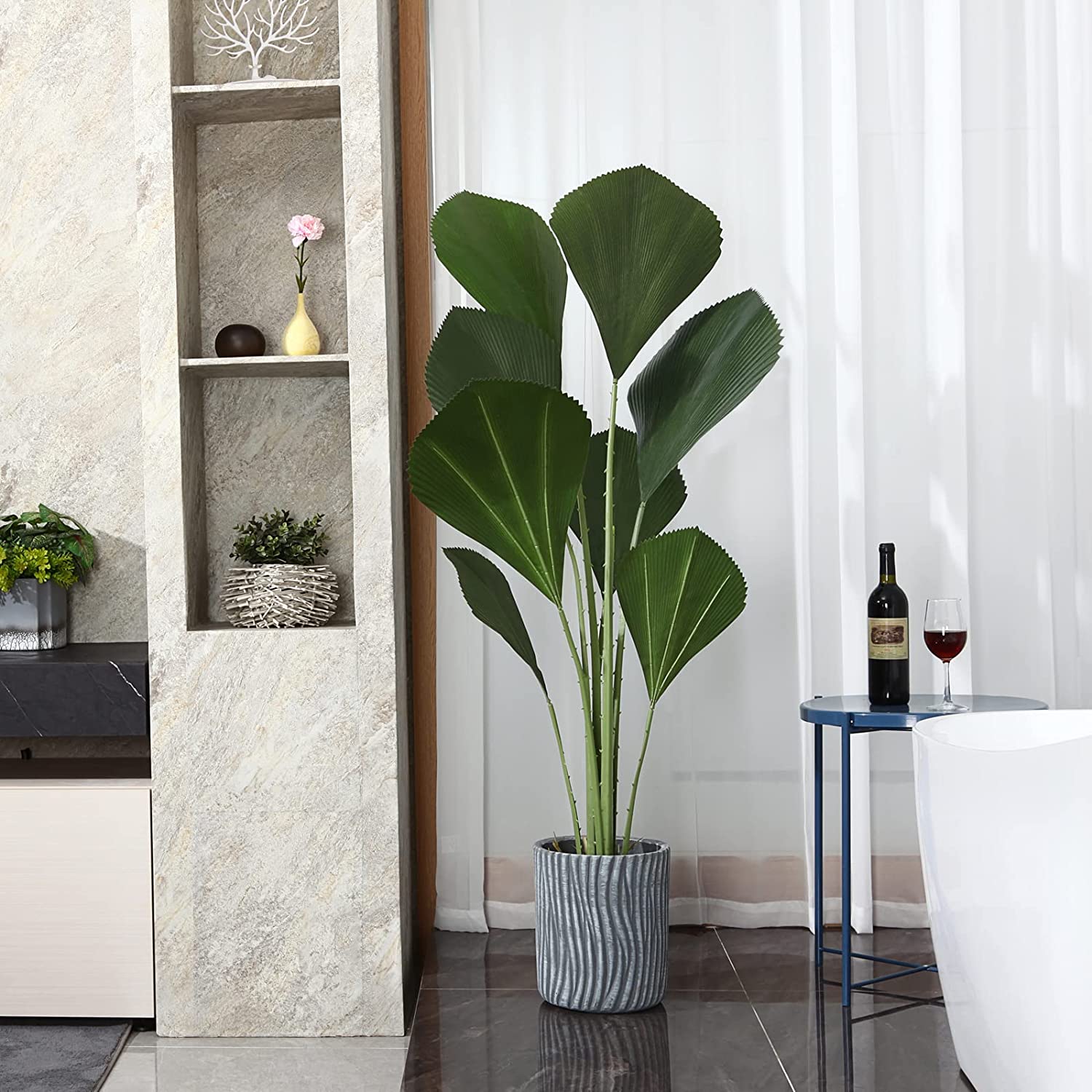 5.3FT Artificial Sumatra Palm Tree, Tall Fake Plant Faux Palm Plants for Indoor/outdoor - Graceland Home and Living - - #tag1#