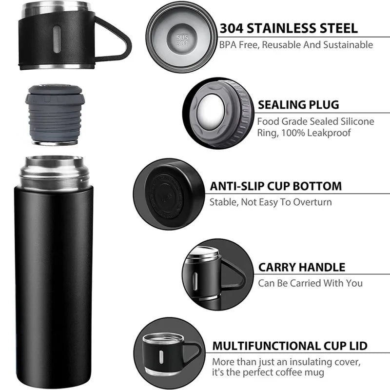 500ML 304 Stainless Steel Vacuum Insulated Bottle - Graceland Home and Living - - #tag1#