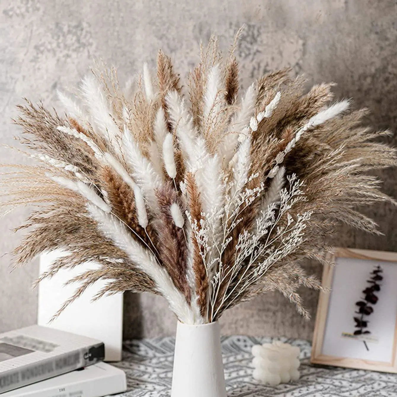 50pcs-reed dried flower bouquets set - Graceland Home and Living - - #tag1#