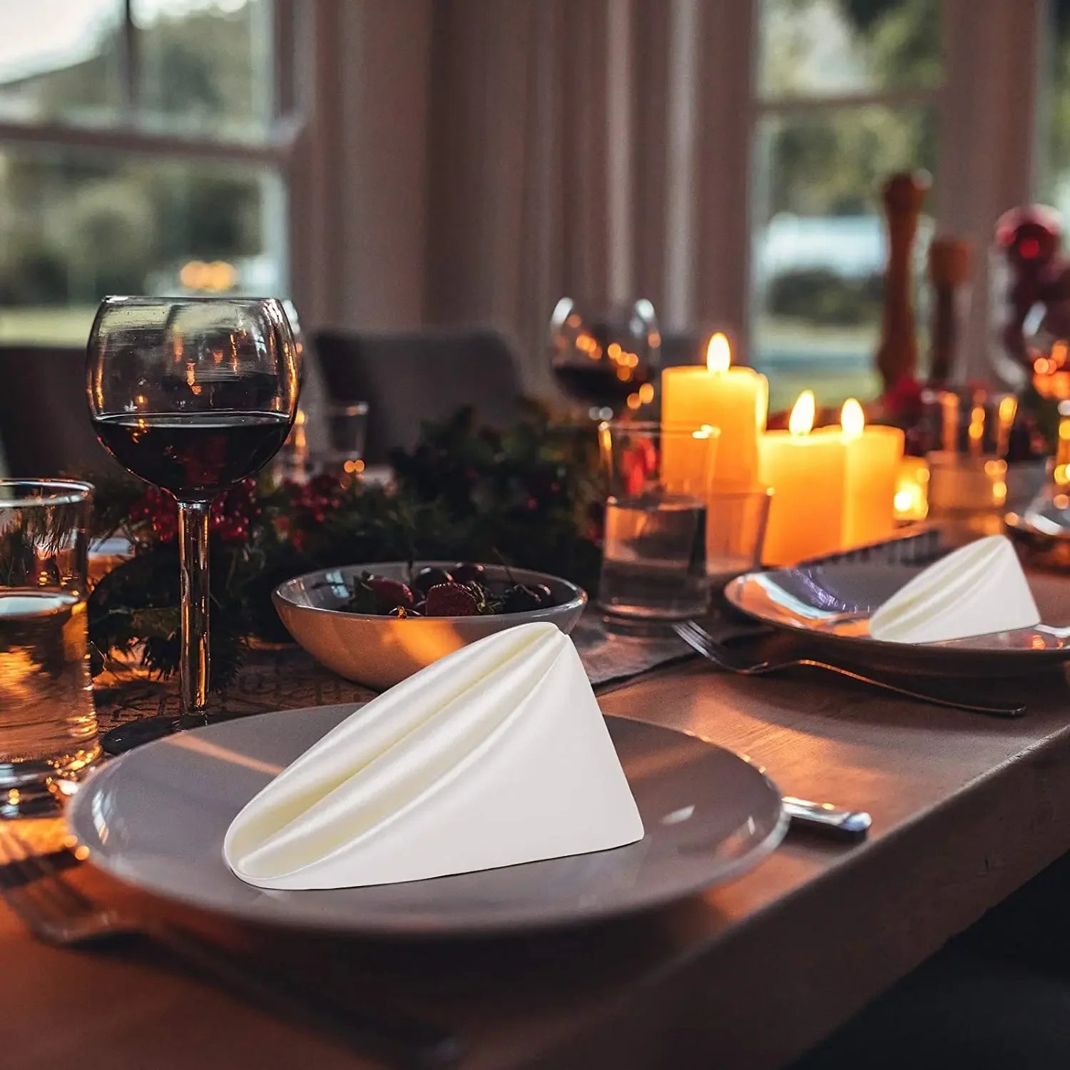 50pcs Satin Napkin 43cm*43cm Table Napkins - Graceland Home and Living - - #tag1#