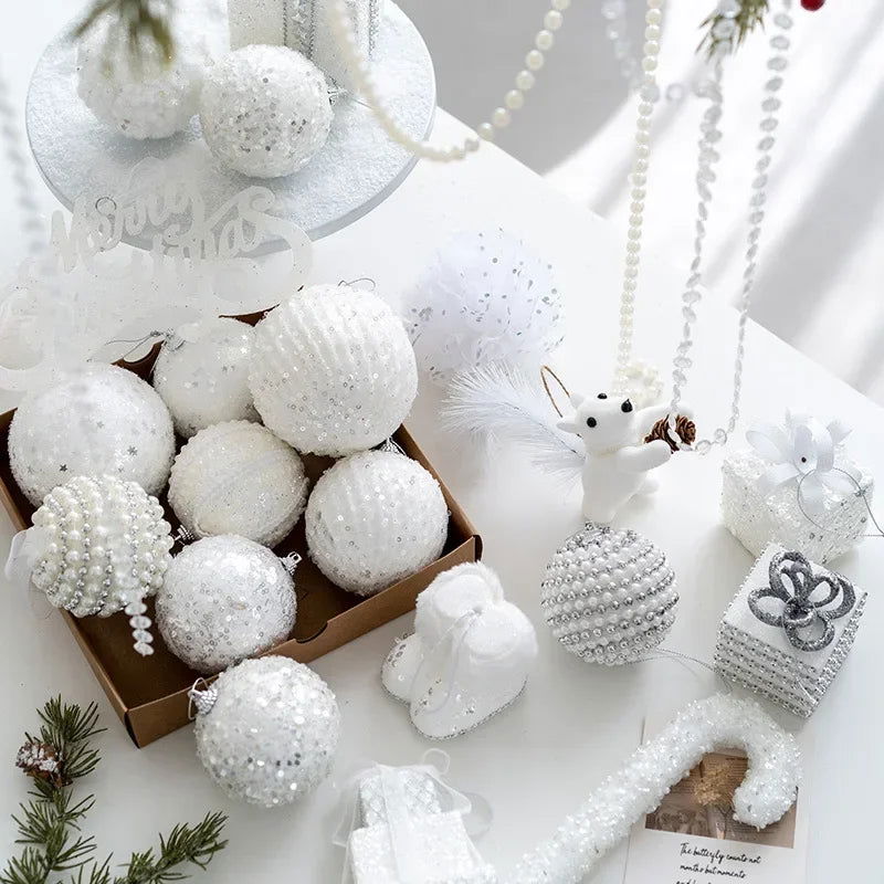 6/8cm White Foam Christmas Ball Ornaments - Graceland Home and Living - - #tag1#