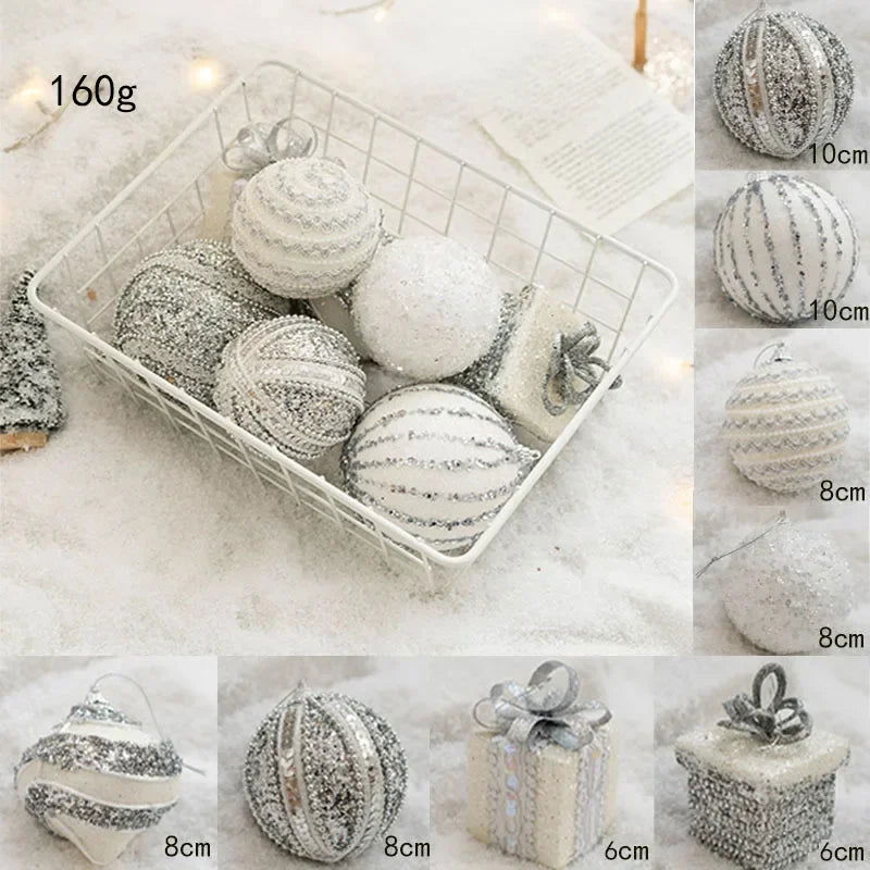 6/8cm White Foam Christmas Ball Ornaments - Graceland Home and Living - - #tag1#