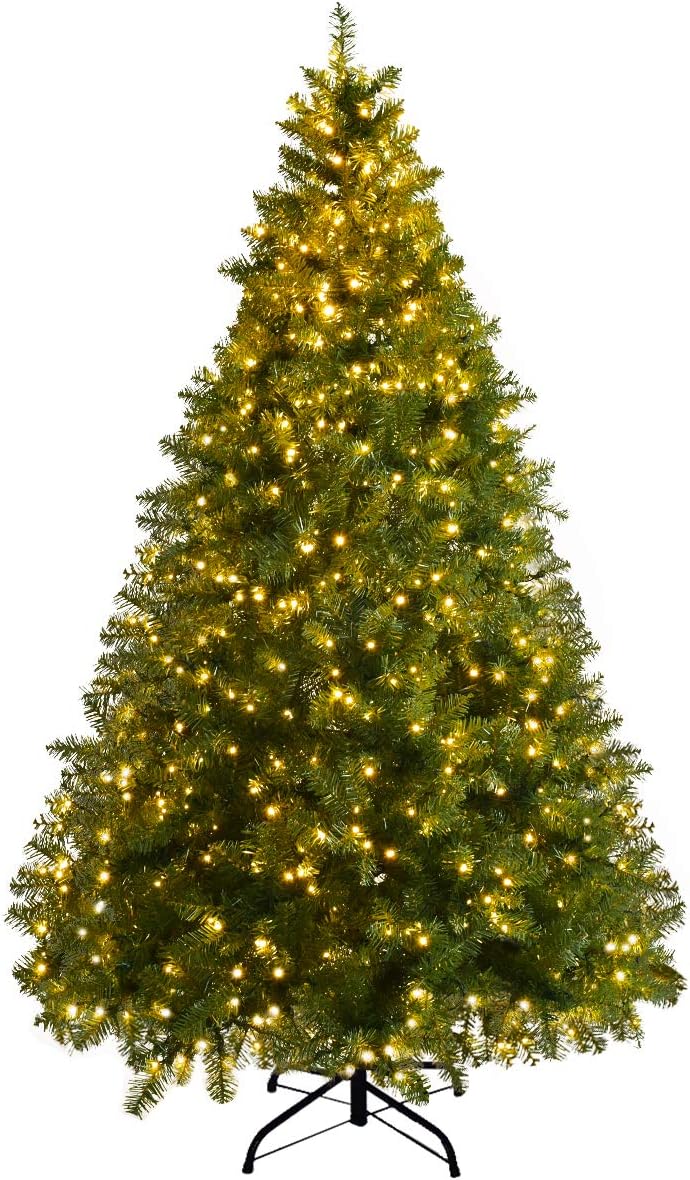 6FT Pre-lit Christmas Tree, Premium Hinged Spruce Tree, with 560 LED Light and Metal Stand - Graceland Home and Living - - #tag1#