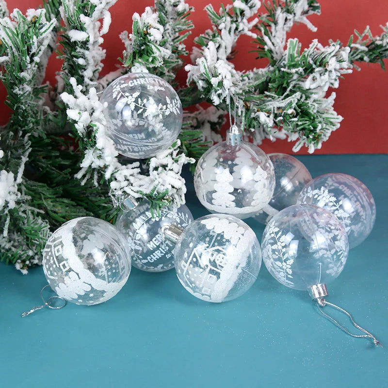 6Pcs 6cm Blue Transparent Christmas Ball Christmas Tree Ornaments - Graceland Home and Living - - #tag1#