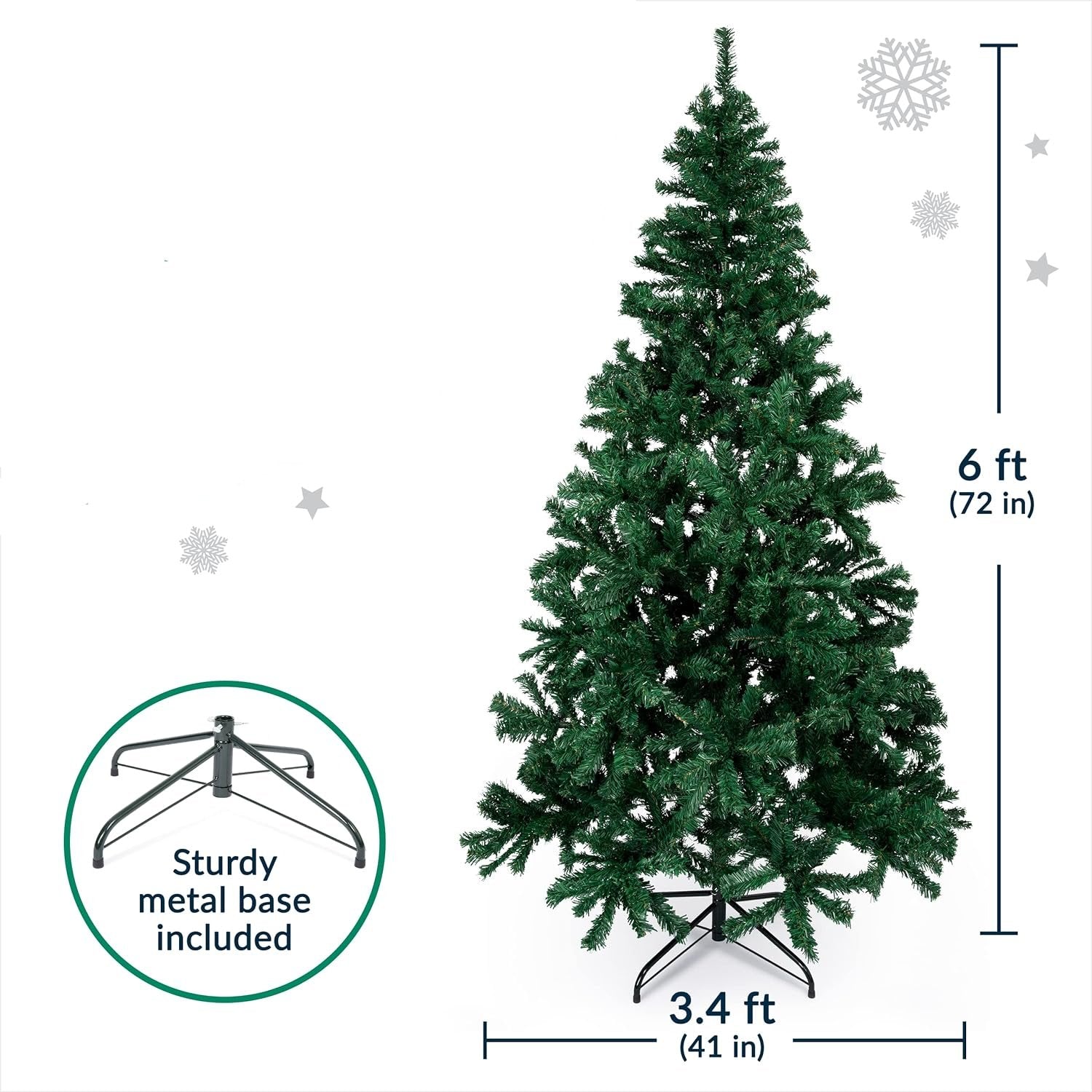 6 Ft Premium Christmas Tree with 1200 Tips for Fullness - Graceland Home and Living - - #tag1#
