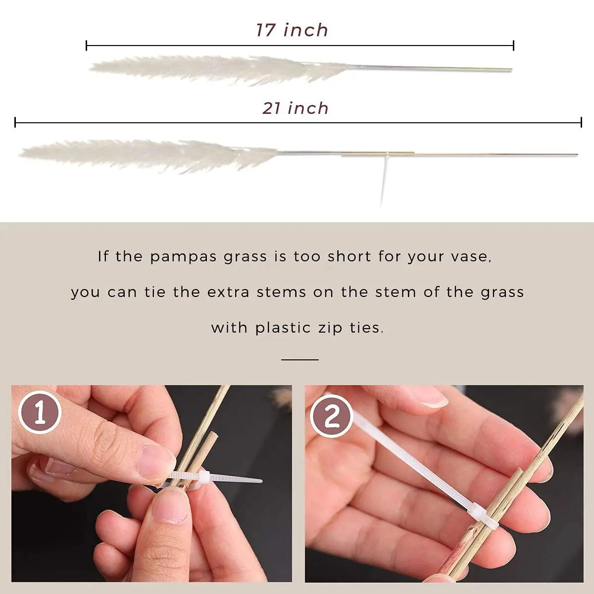 80pcs Pampas Grass Flowers Set, Dried Plants Bouquet Arrangement,100% Natural Dry Flowers - Graceland Home and Living -