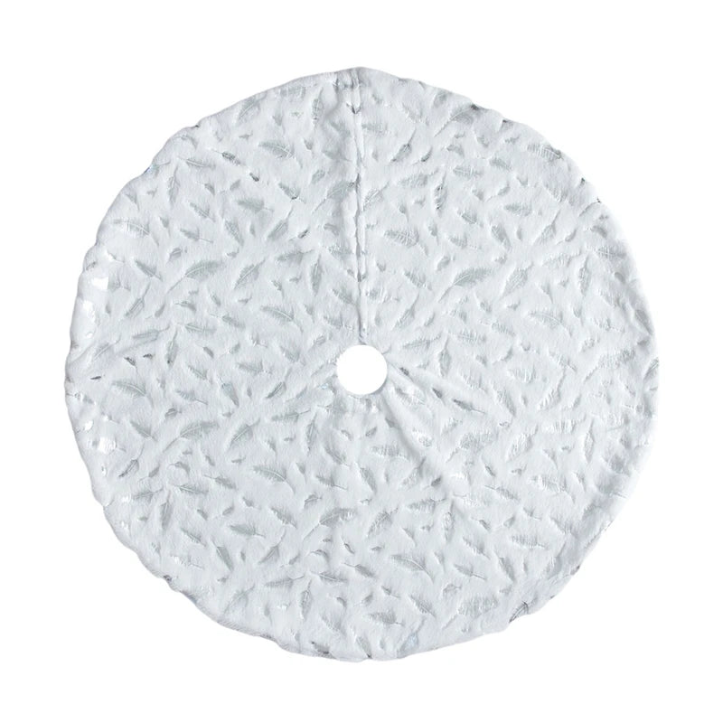 90cm Bronzing Feather Plush Christmas Tree Skirts - Graceland Home and Living -