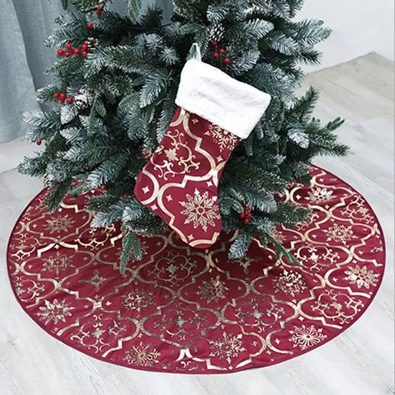 90cm Bronzing Feather Plush Christmas Tree Skirts - Graceland Home and Living -