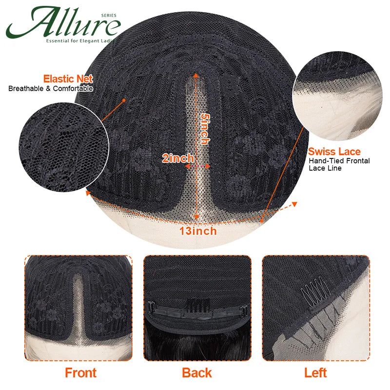 Body Wave Lace Front Human Hair Wigs Transparent Lace Wavy Wigs Pre Plucked T Part Lace Wig