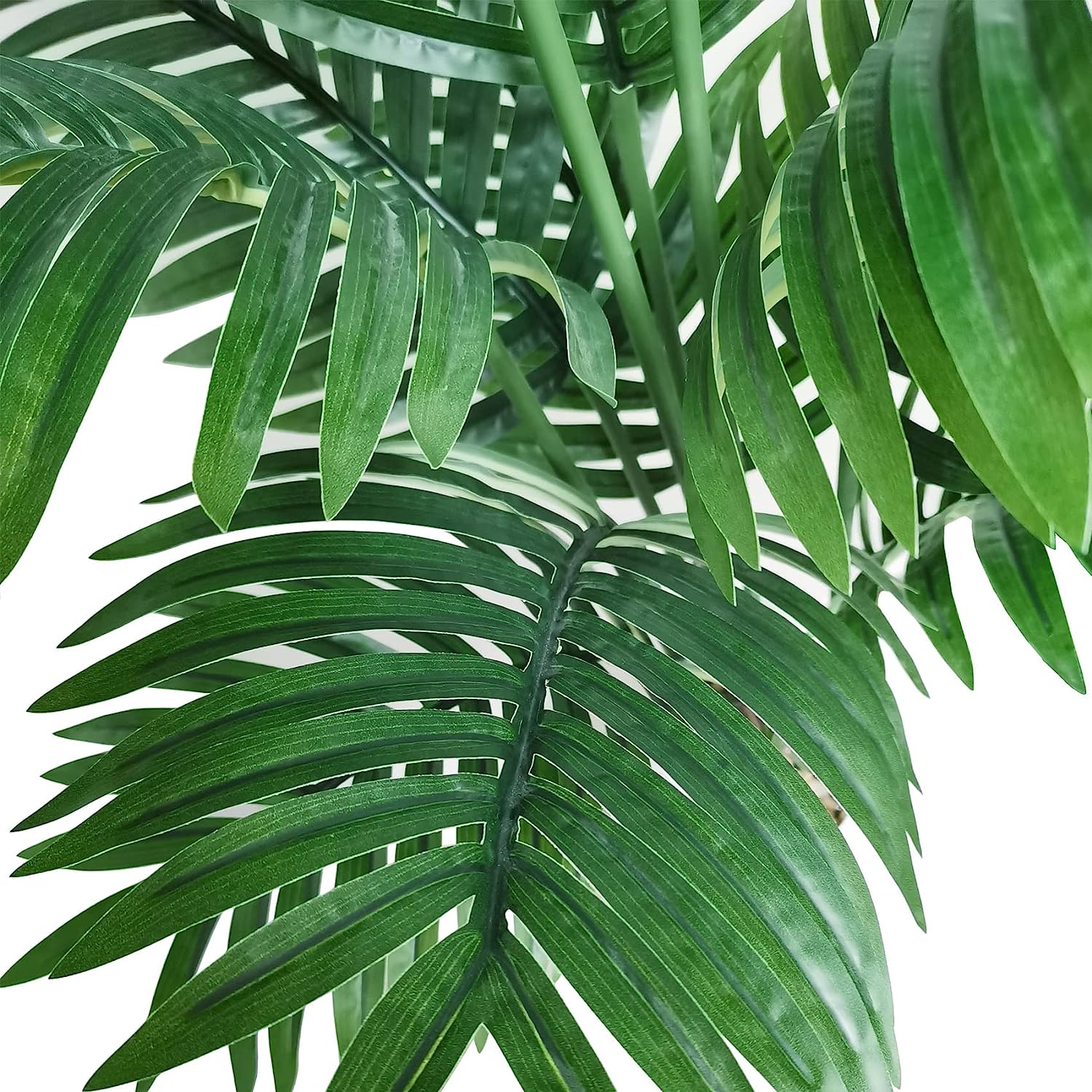 Artificial Areca Palm Tree in Plastic Pot, 4 FT Fake Tropical Palm Silk Tree Potted - Graceland Home and Living - - #tag1#