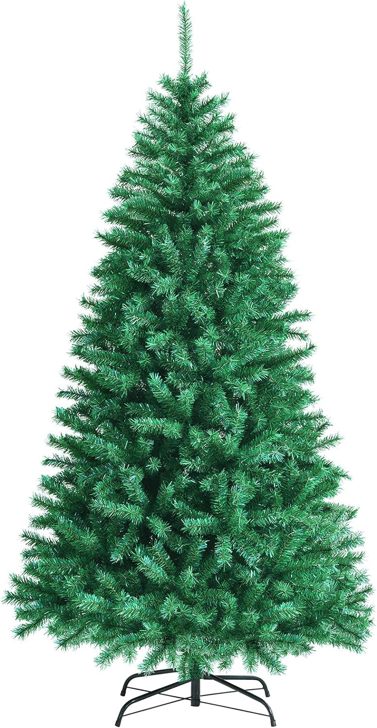 Artificial Christmas Tree Xmas Pine Tree with Solid Metal Legs Perfect for Indoor and Outdoor Holiday Decoration (White, 6 FT) - Graceland Home and Living -