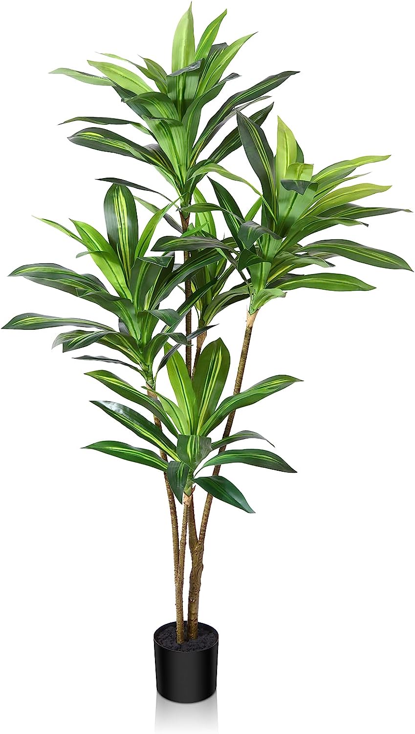 Artificial Dracaena Tree, 5FT Tall Fake Plants Artificial - Graceland Home and Living -