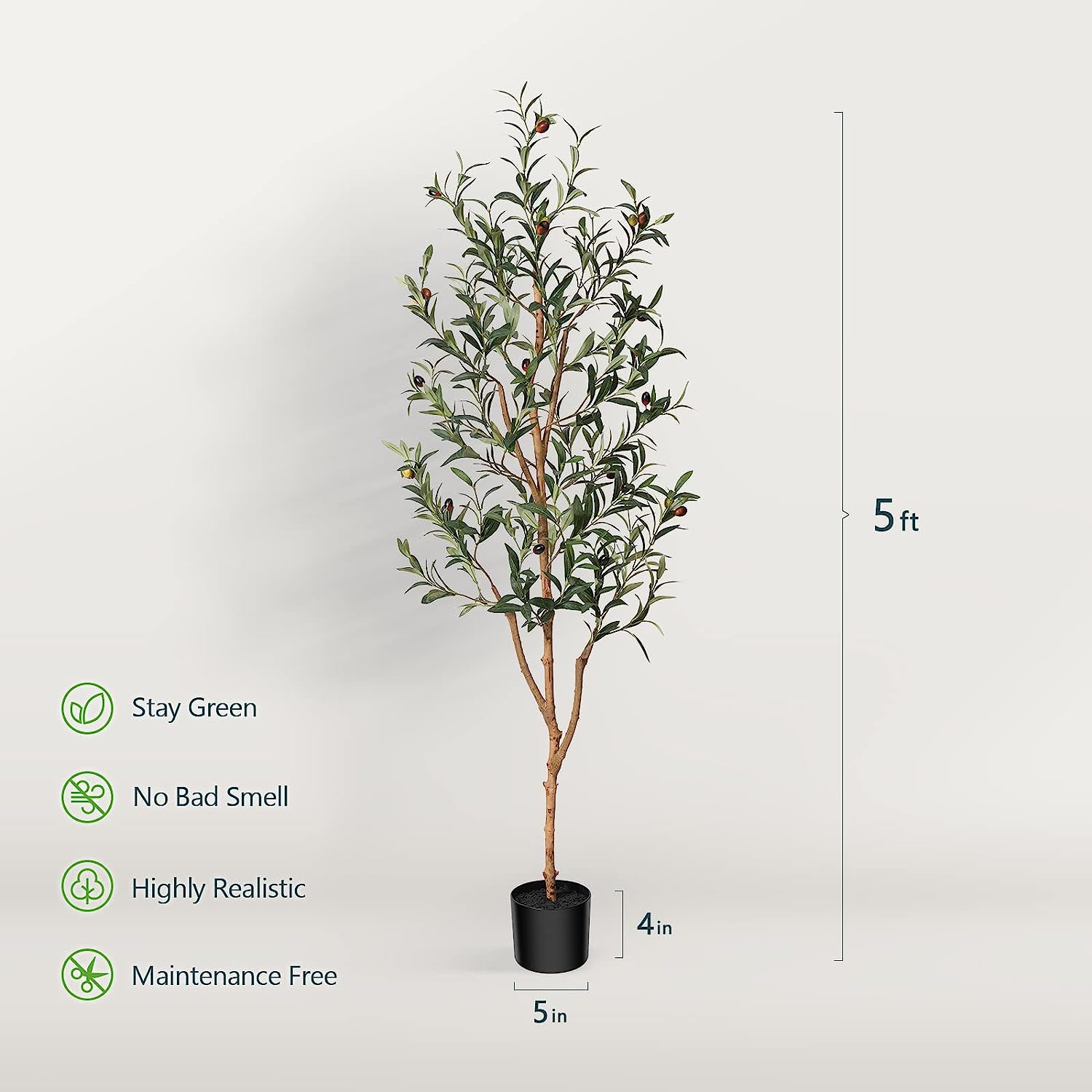 Artificial Olive Tree Faux Silk Plant for Home Office Decor - Graceland Home and Living - - #tag1#