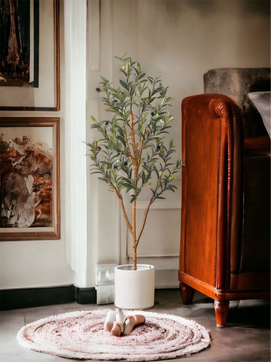 Artificial Olive Tree Faux Silk Plant for Home Office Decor - Graceland Home and Living - - #tag1#
