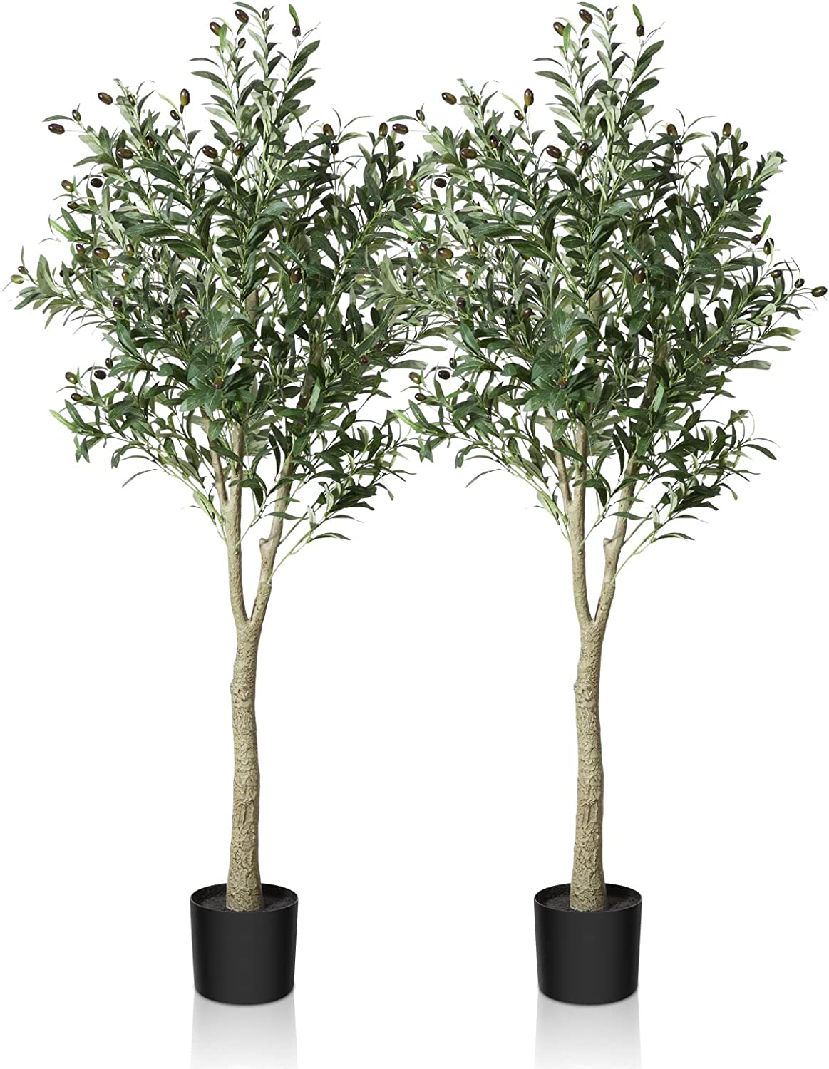 Artificial Olive Tree Plant 5 Feet Fake Topiary Silk Tree, Perfect Faux Plants in Pot - Graceland Home and Living -