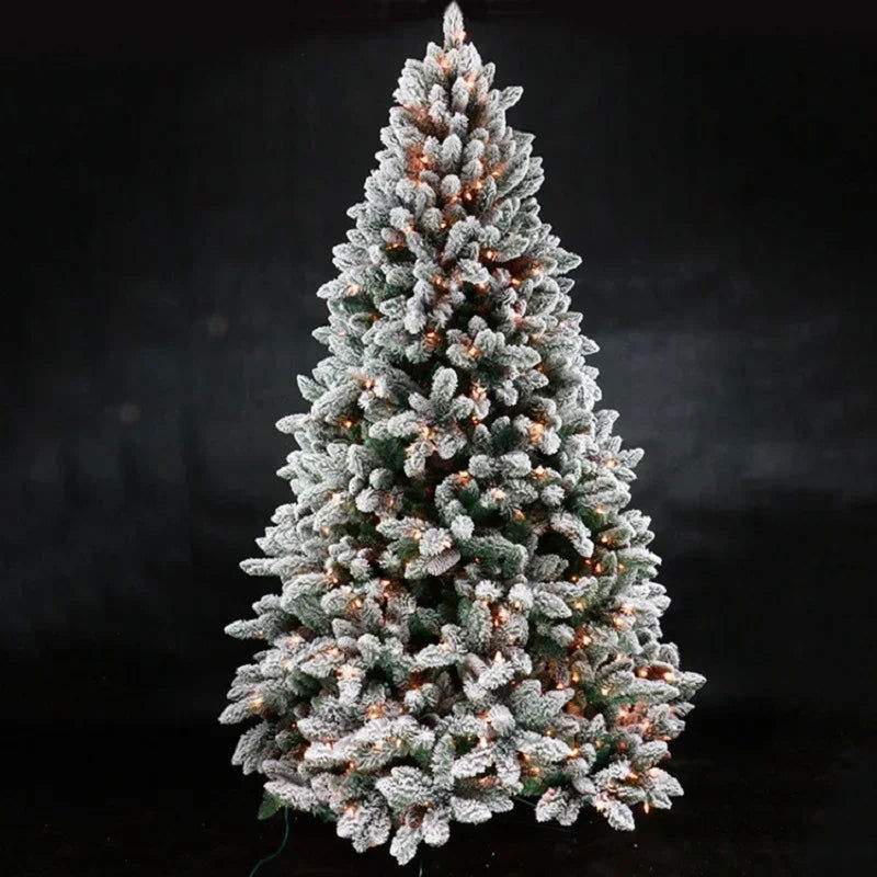 Artificial PVC Snowy Christmas Tree Pointed Flocking Pinecone - Graceland Home and Living - - #tag1#