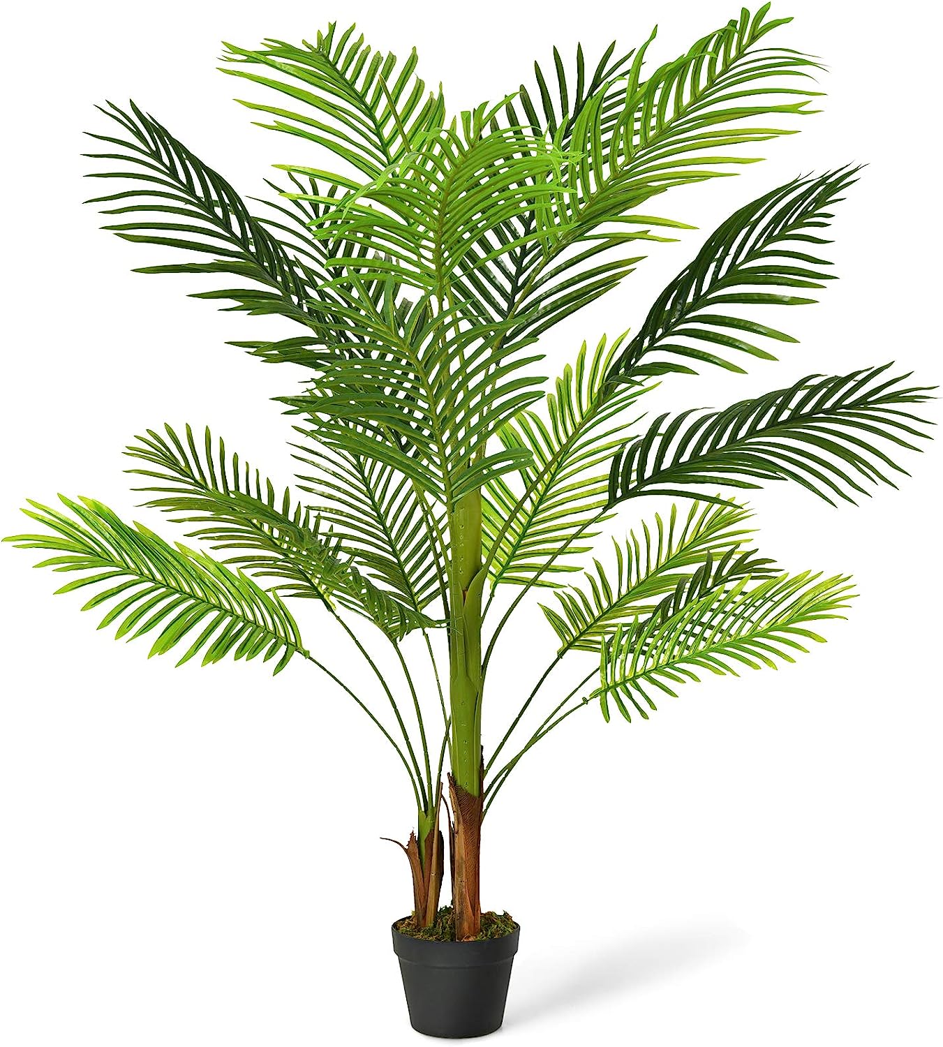 Artificial Palm Tree, Fake Tropical Plant with Plastic Pot, 3.5Ft - Graceland Home and Living - - #tag1#