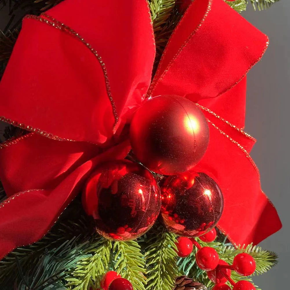 Artificial Prelit Stairway Trim with Pinecones & Bowknot Bells - Graceland Home and Living -