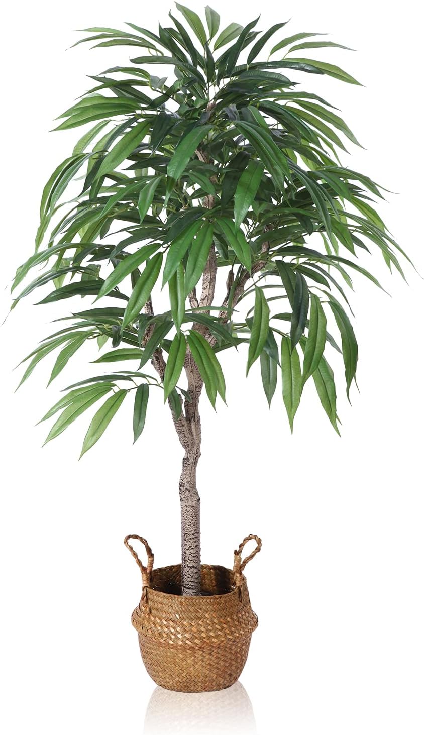 Artificial Slim 4Ft Mango Tree, for Indoor Decor - Graceland Home and Living - - #tag1#