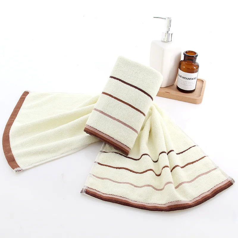 Bath Towel Absorbent Adult Bath Towels Solid Color Soft Face Hand Shower Towel - Graceland Home and Living -