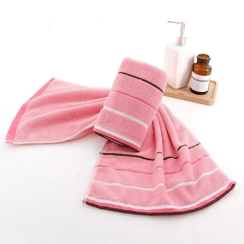 Bath Towel Absorbent Adult Bath Towels Solid Color Soft Face Hand Shower Towel - Graceland Home and Living - - #tag1#